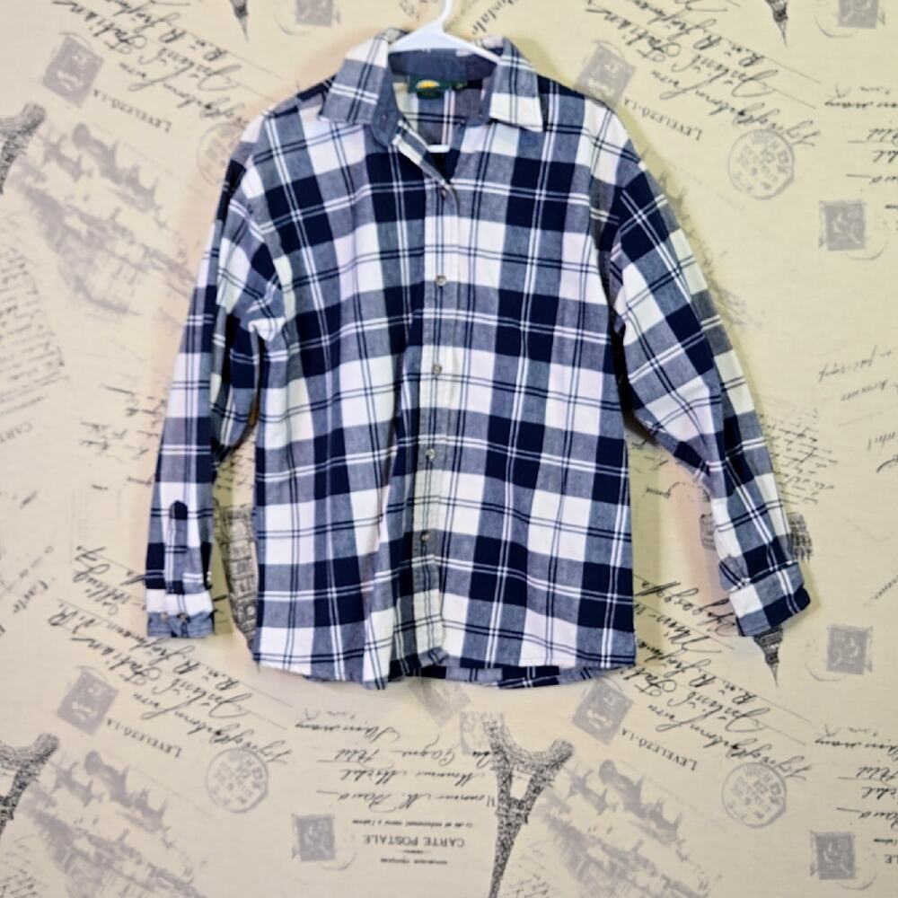 Cabela's for Women Blue Plaid Flannel size L/reg